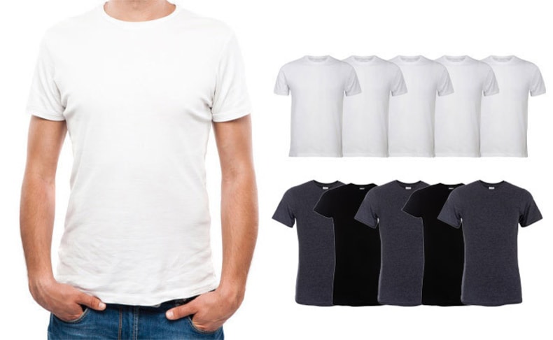 10 חולצות כותנה קצרות לגברים
